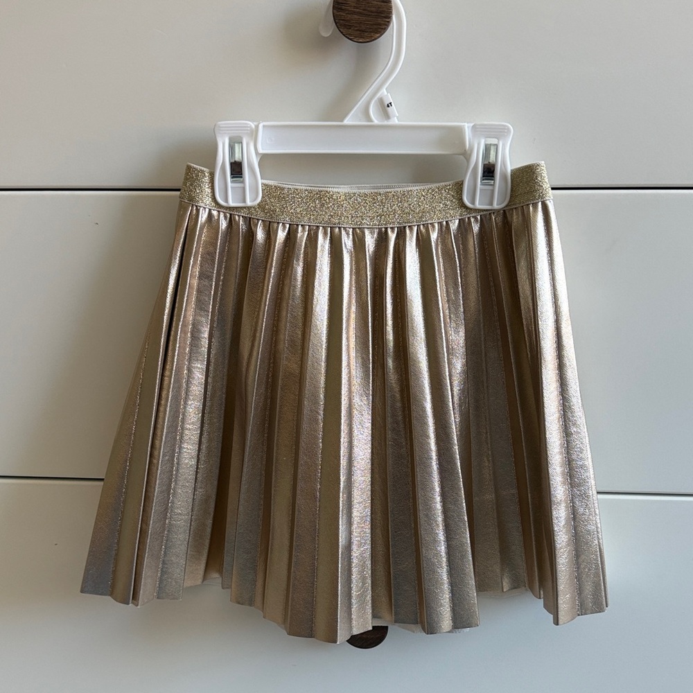 Crewcuts Gold Pleated Metallic Skirt
